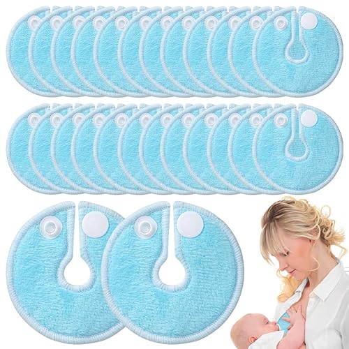 Miniatura 4 de BAOZOON Paquete de 24 fundas para botones de tubo G, almohadillas de algodón suaves y absorbentes para lactancia materna (blanco)