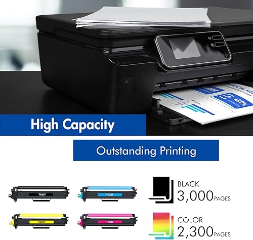 Miniatura 3 de TN-227BK/C/M/Y - Paquete de 4 tóner compatible con Brother TN227 TN-227 para Brother MFC-L3770CDW HL-L3290CDW HL-L3270CDW HL-L3230CDW HL-L3210CW