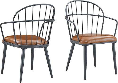 Miniatura 5 de Christopher Knight Home Drats - Juego de 2 sillas de comedor, silla de comedor tapizada de piel sintética, silla de cocina tapizada de piel