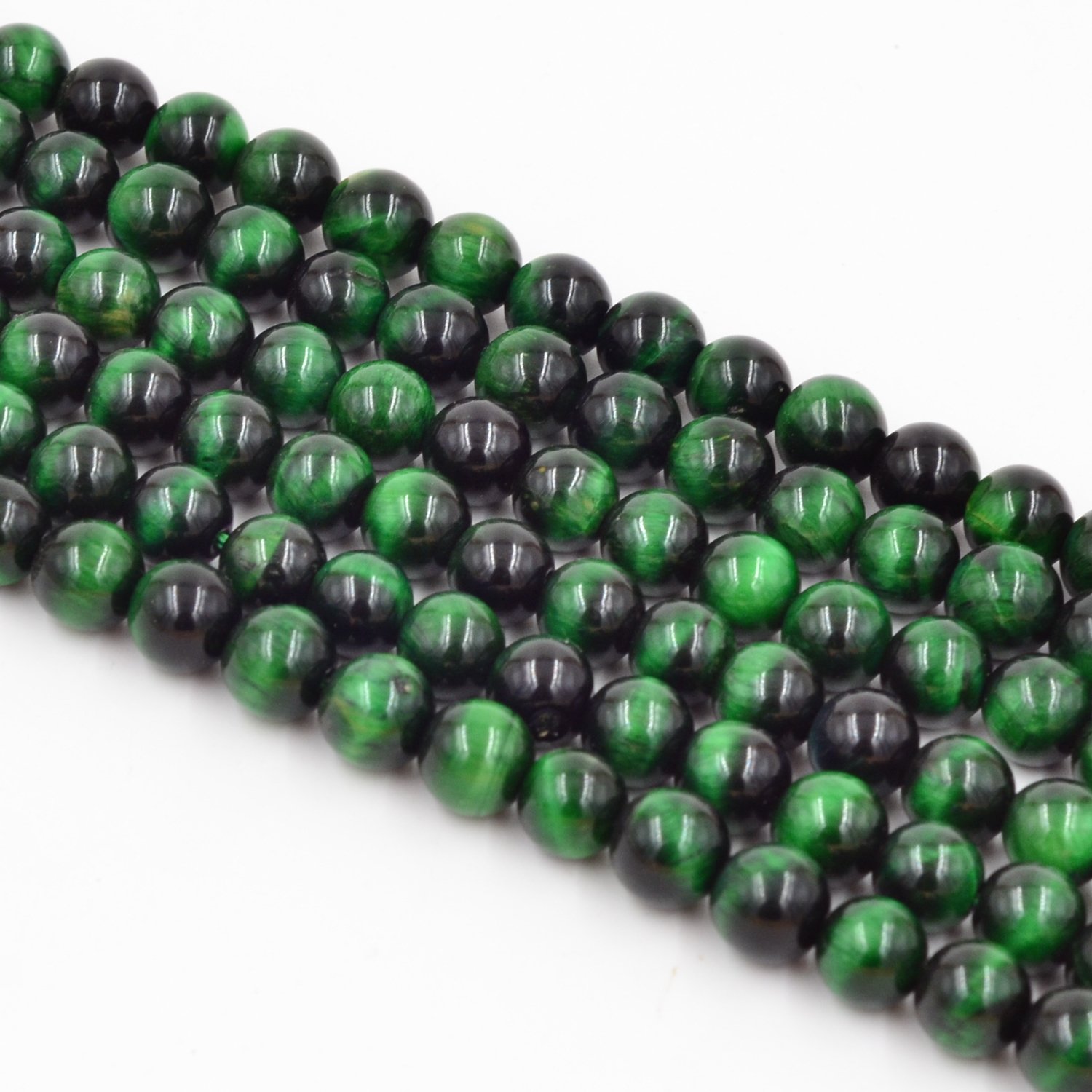 Asingeloo Green Tiger Eye Natural Gemstone Loose Beads 12mm Crystal Energy Stone Healing Power for Jewelry Making โ image 1