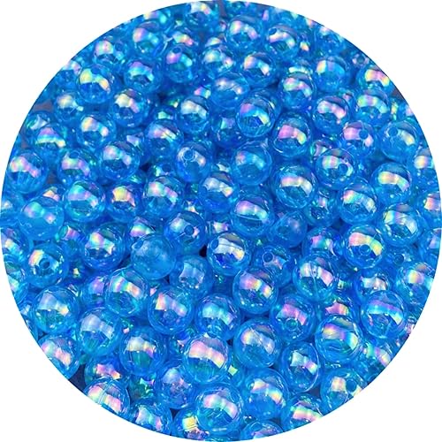 300 cuentas redondas acrílicas de 0.394 pulgadas (0.394 in), cuentas espaciadoras redondas de colores AB para aretes, pulseras, collares, llaveros,