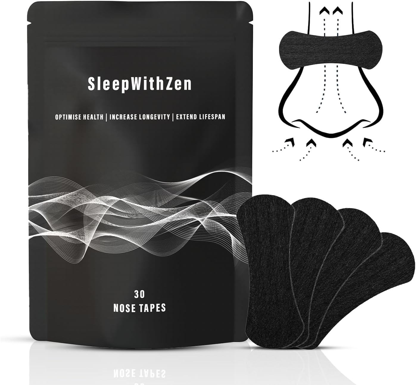 Nasal Strips for Breathing- 30 Pcs Nose Strips for Snoring Aid- Anti Snoring & Promotes Improved Airflow- Snore Stopper for Sleep- Nostril Opener Strip- Natural Snoring Aids for Men & Women