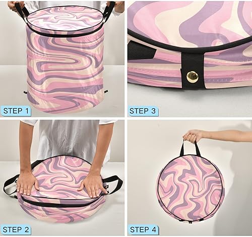 Miniatura 4 de lid cute collapsable storage bags with zipper for toy 1970 Wavy Swirl Pattern Pastel,mueble para zapatos organizador