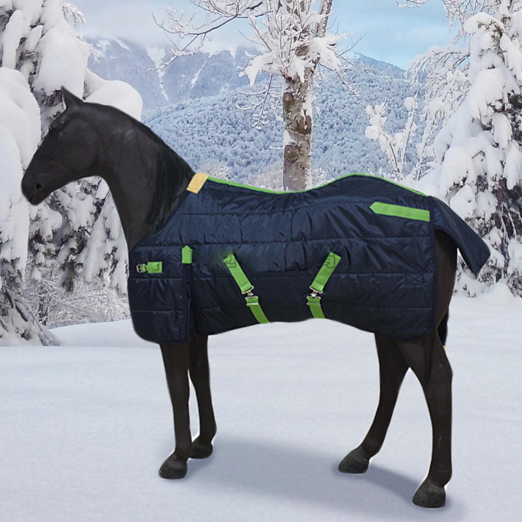 Manta de Invierno para Caballos Manta Impermeable de Lujo de 39 Pulgadas Resistente al Viento y cálida Gruesa para Invierno para Mini Pony Potro
