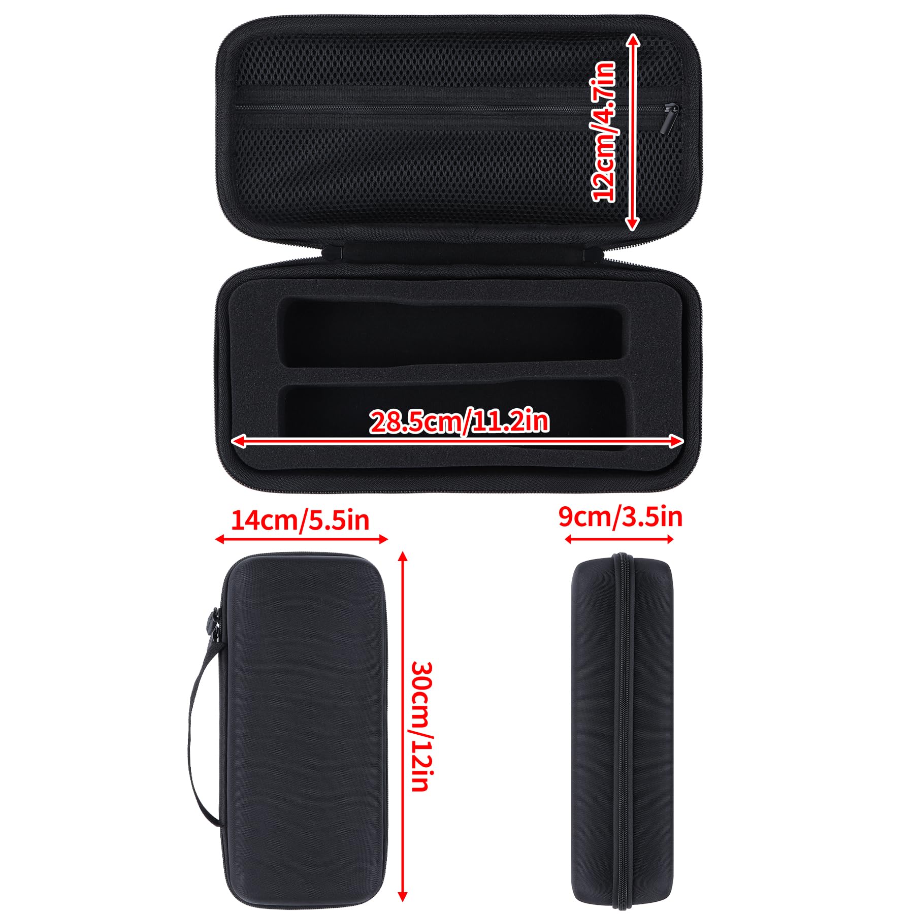 Hart Schutzhülle Kompatibel mit JBL PartyBox Wireless Mic Two Mikrofon System (Schwarz)