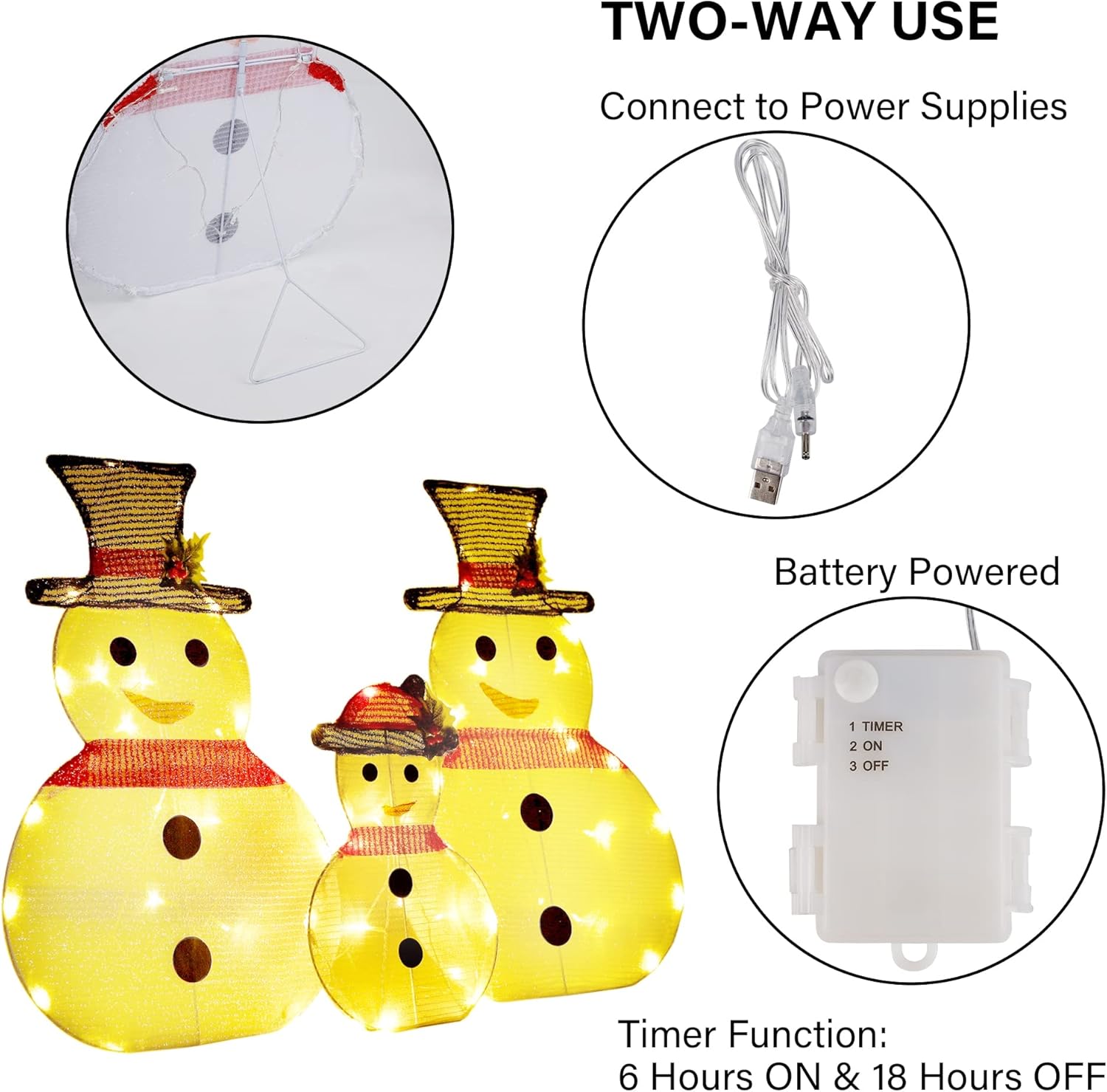 winemana Set of 3 Christmas LED Lights Snowman, Lighted Snowman Family Decorations for Indoor Outdoor Yard Garden Lawn Holiday Party : Patio, Lawn & Garden