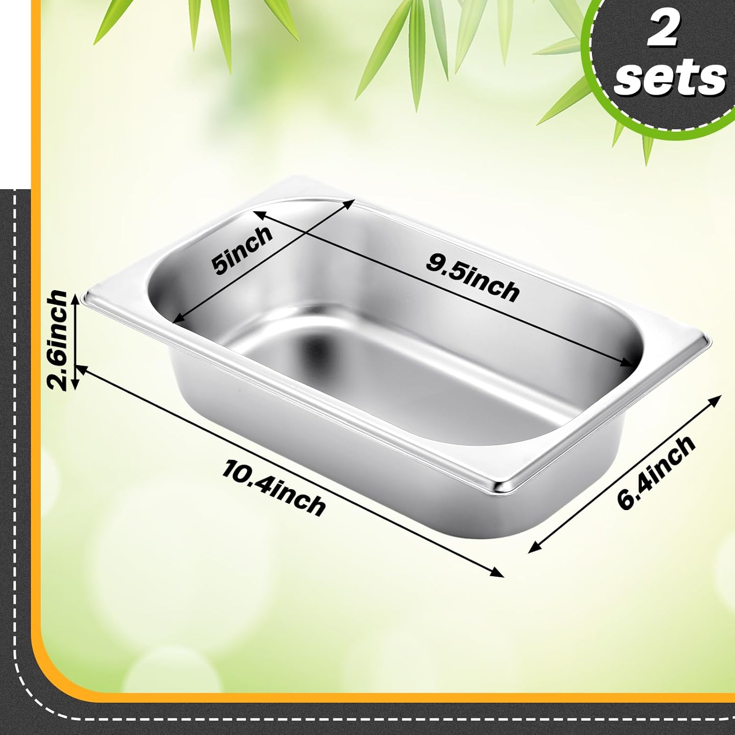 2 Pcs Loaf Pans for Baking Bread 9.5 x 5 Inch Stainless Steel Bread Loaf Pans Baking Pan Bakeware for Bread Casseroles Vegetables Dishwasher Safe - Image 3