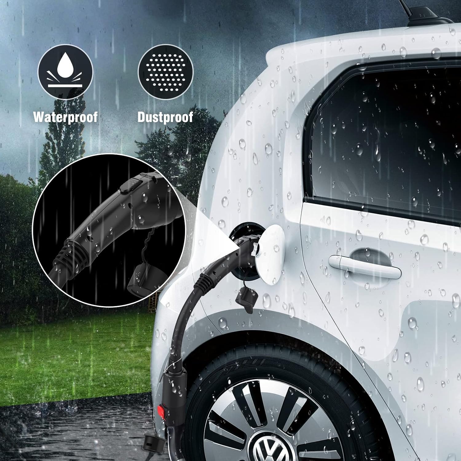 Tesla to J1772 Adapter, Max 60 Amp & 250V - Compatible with Tesla High Powered Connector, Destination Charger, and Mobile Connector,not Compatible with The Tesla Supercharger