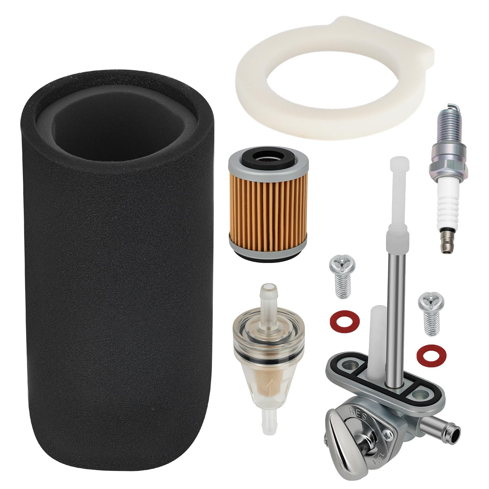 Kit filtro aria e rubinetto carburante con filtro olio adatto per Yama-ha Warrior Raptor Wolverine 350 YFM350 F X R 1987-2013 1UY-14451-00-00