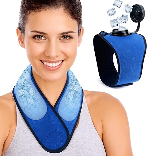 Hilph Paquete de hielo recargable para el cuello, bolsa de hielo portátil para terapia de frío para aliviar el dolor, lesiones, cirugía y