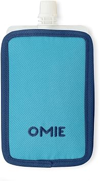 Omie OmieChill | Travel Food Pouch Cooler | Fits Standard 3.5-4 oz Food Pouches | 100% Nylon Sleeve with Freezable Pack Blue