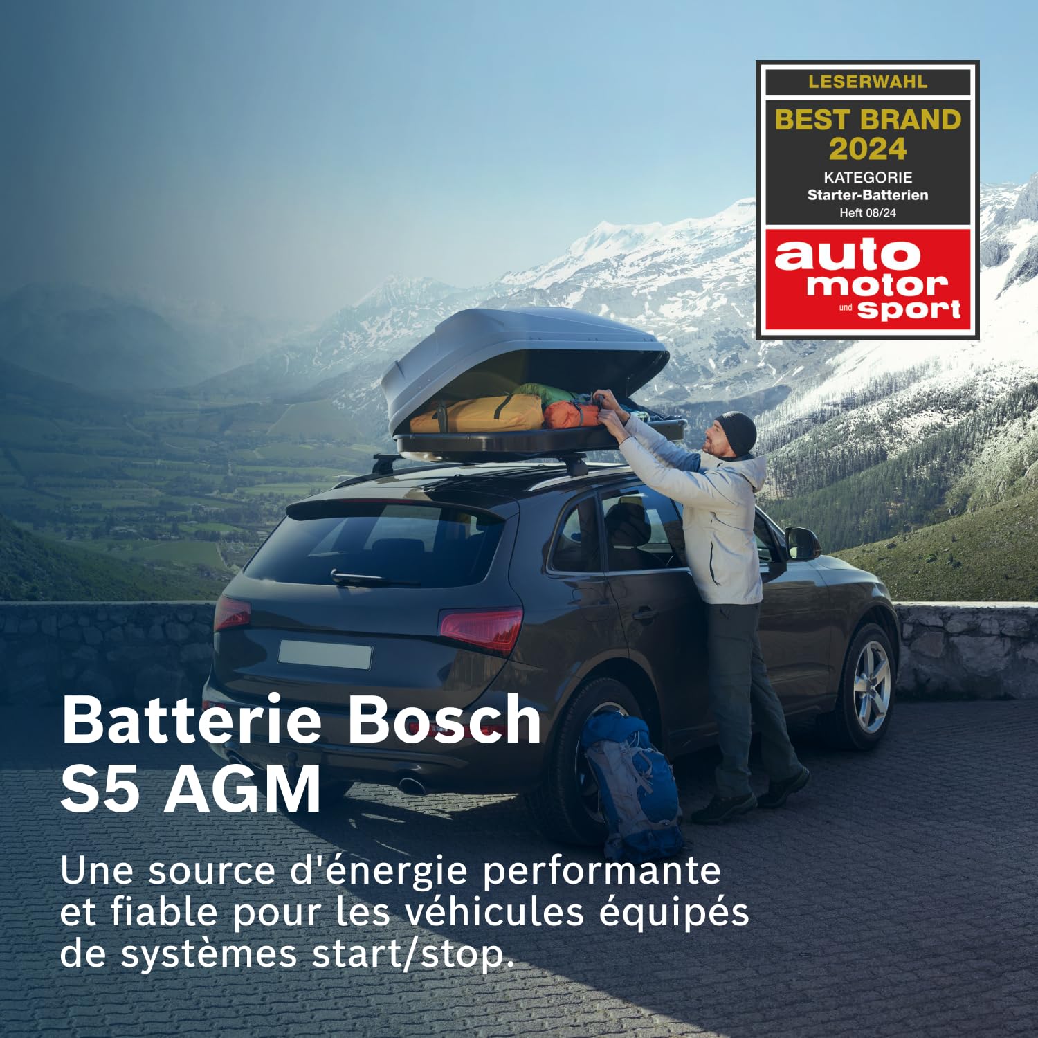 Bosch S5 A11 Batterie Auto 80 A/h - 800 A - Batterie 12 V, AGM Plomb-acide pour Véhicules avec Système Start/Stop, (-) (+), 315 x 175 x 190 mm - Pour Véhicules avec Récupération d'Énergie au Freinage