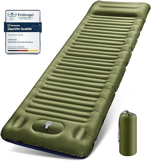 JEMULICE Selbstaufblasende Isomatte 12CM – Ultraleicht & Kompakt