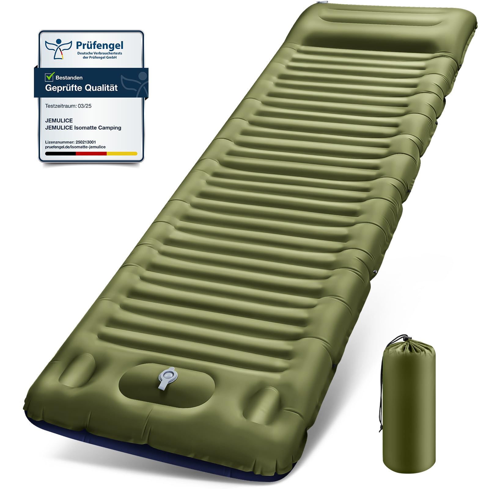 JEMULICE Isomatte Camping, 12CM Ultradicke Camping Luftmatratze mit Fußpumpe, Aufblasbare Matratze Kleines Packmaß, Ultraleichte Wasserdicht Outdoor Campingmatte Schlafmatte für Wandern, Zelt