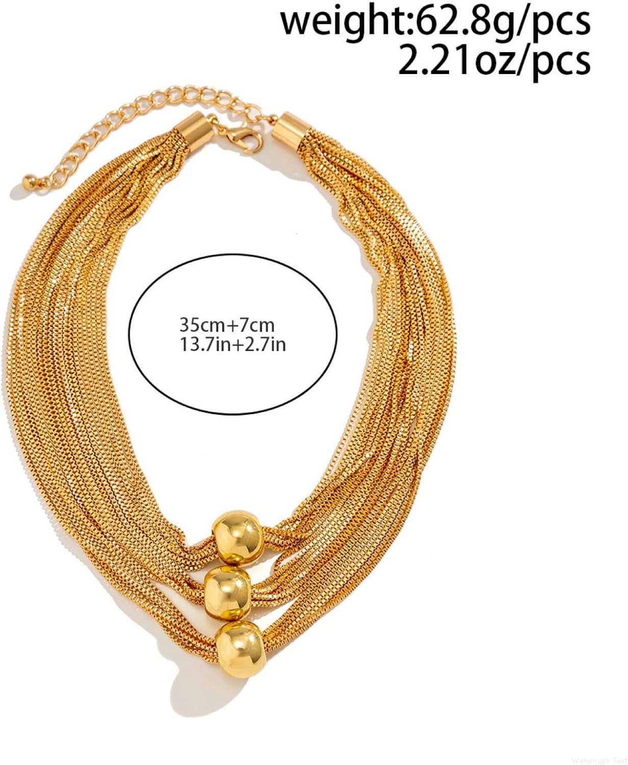 14K Gold Ball Multi-Layered Choker Necklace for Women,Unique Statement Sphere Adjustable Collarbone Chain Necklace Trendy Anniversary Jewelry Gifts - Image 3