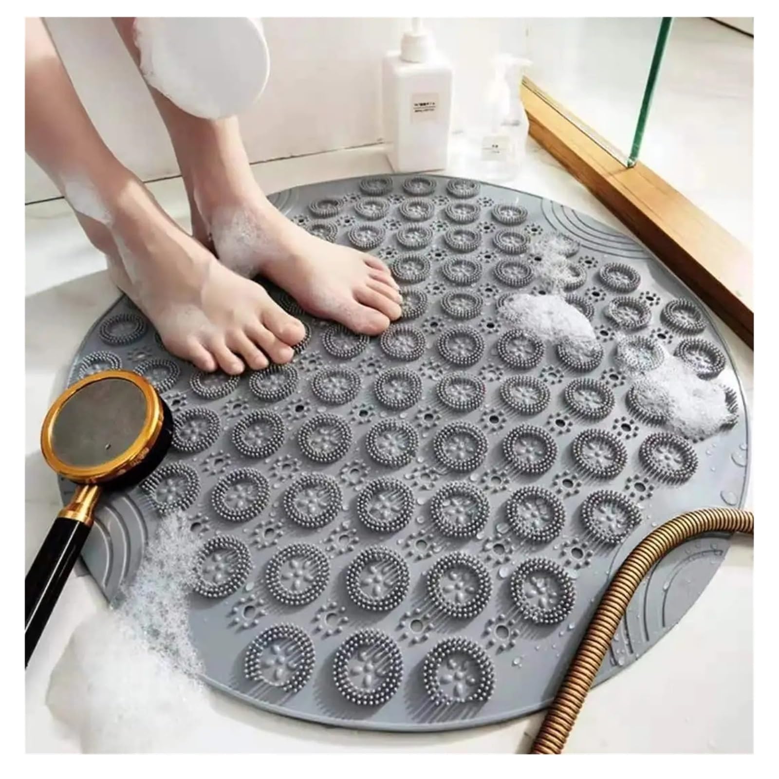 Tapis de Bain AntidéRapant Tapis de Bain Rond en PVC antidérapant