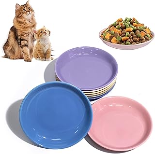 [8 Pack] Ceramic Cat Food Bowl, Colorful Cat Bowls Whisker-Friendly, 5.9...