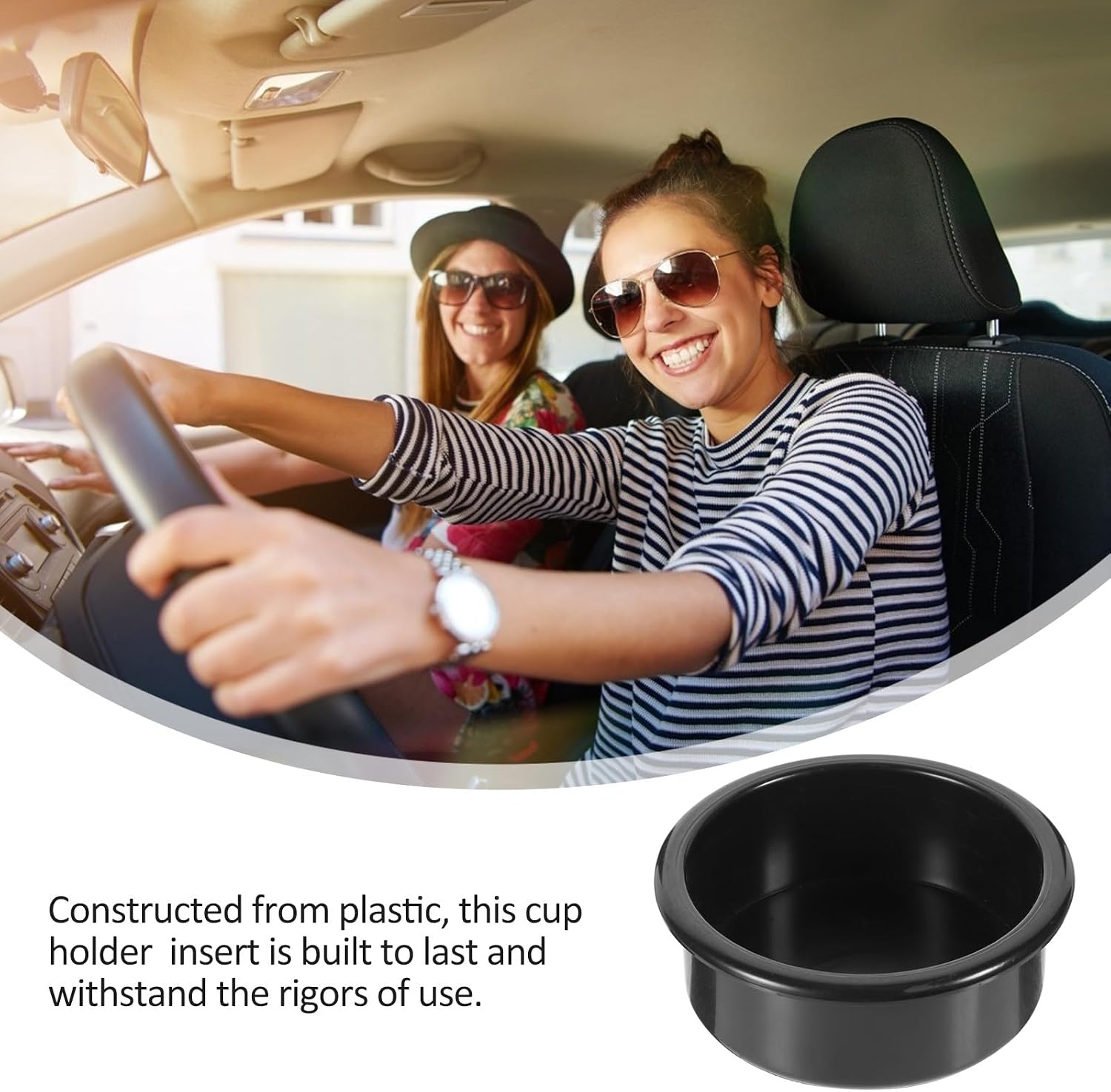 Car Cup Holder Inserts with Slots Plastic Car Cup Holder for Sofa and Rv 2pcs Replacement Accessories for Yachts and Modified Vehicles