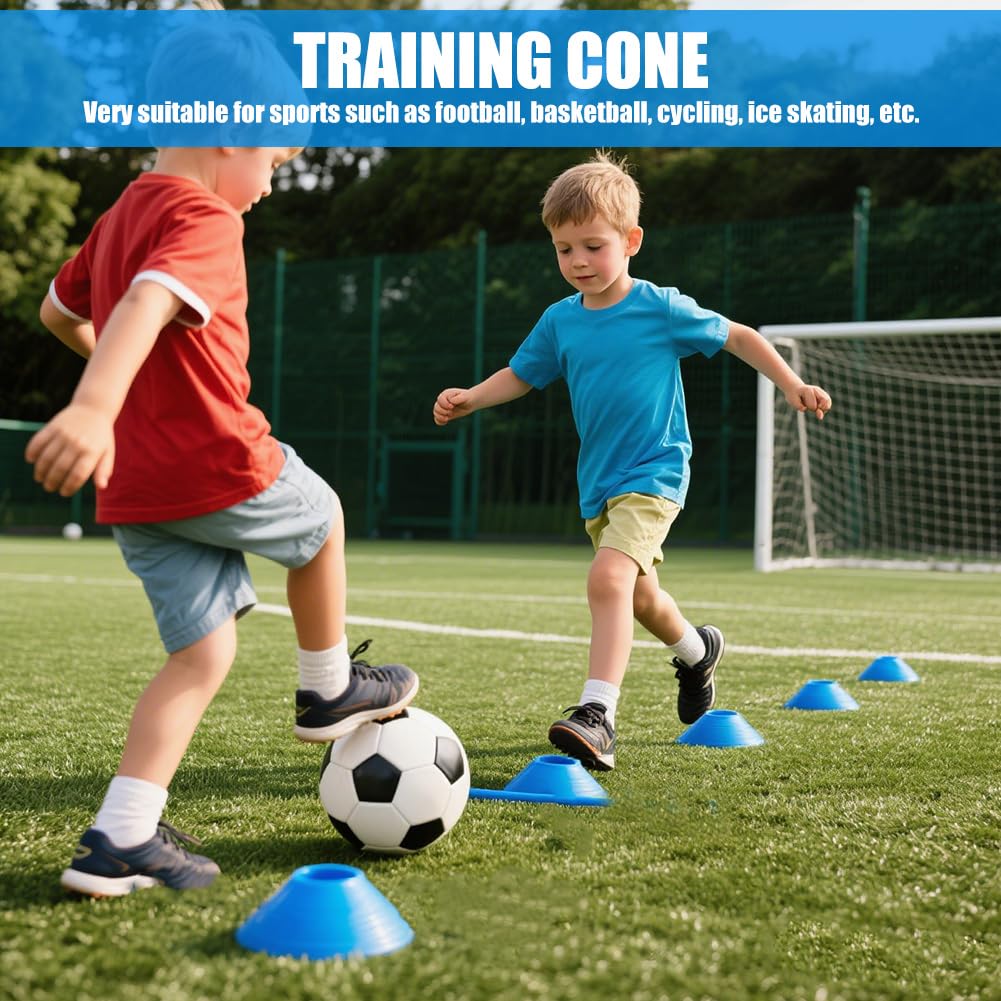 Set di accessori per allenamento da calcio, 6 aste per slalom, scala di coordinazione, 6 m, 12 cappelli, corda per saltare e paracadute per allenamento di coordinazione