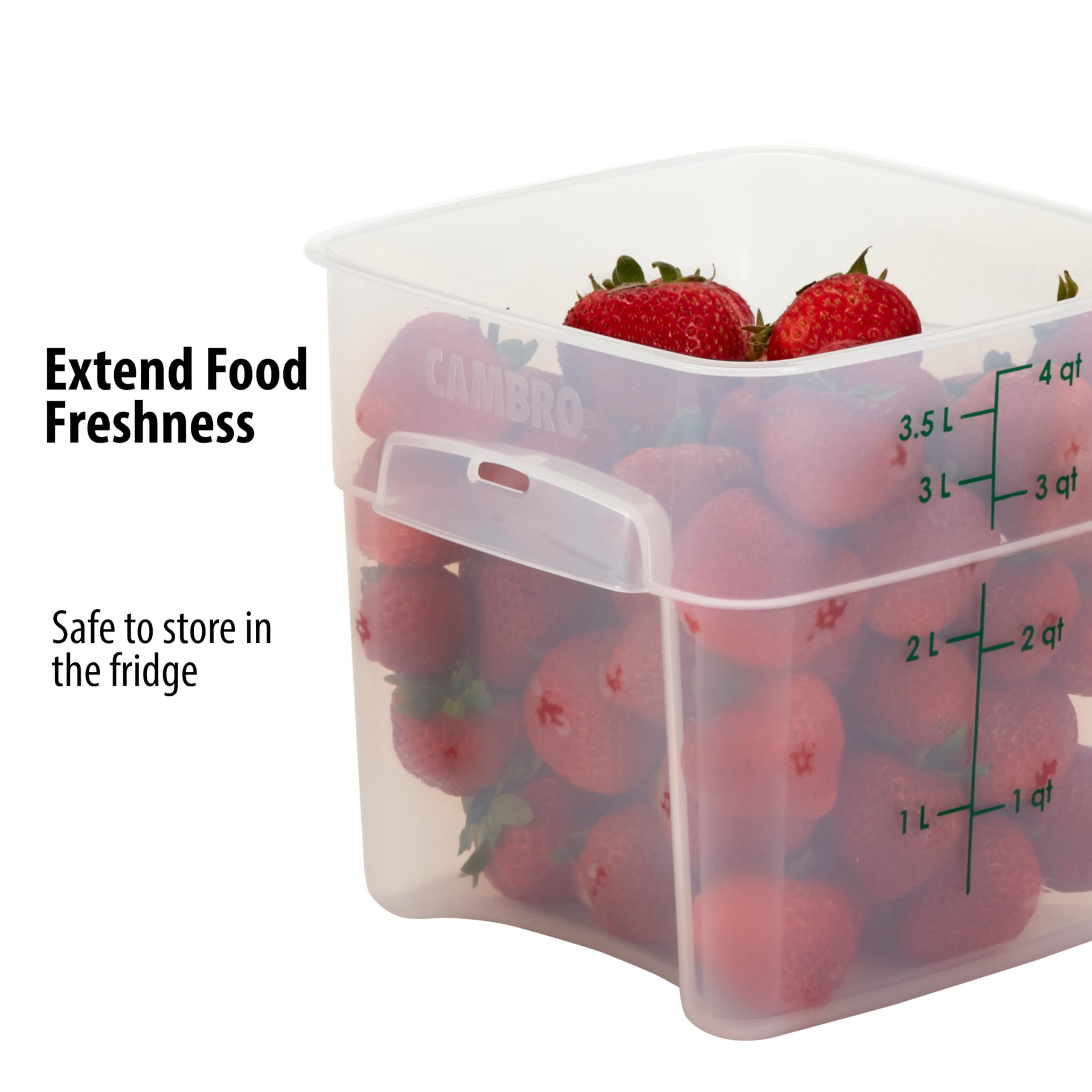 Cambro Recipientes de almacenamiento de alimentos sin BPA de 4 cuartos con tapa, paquete de 2 unidades, en la serie FreshPro opaco, ideal para organización de despensa y refrigerador, hornear y