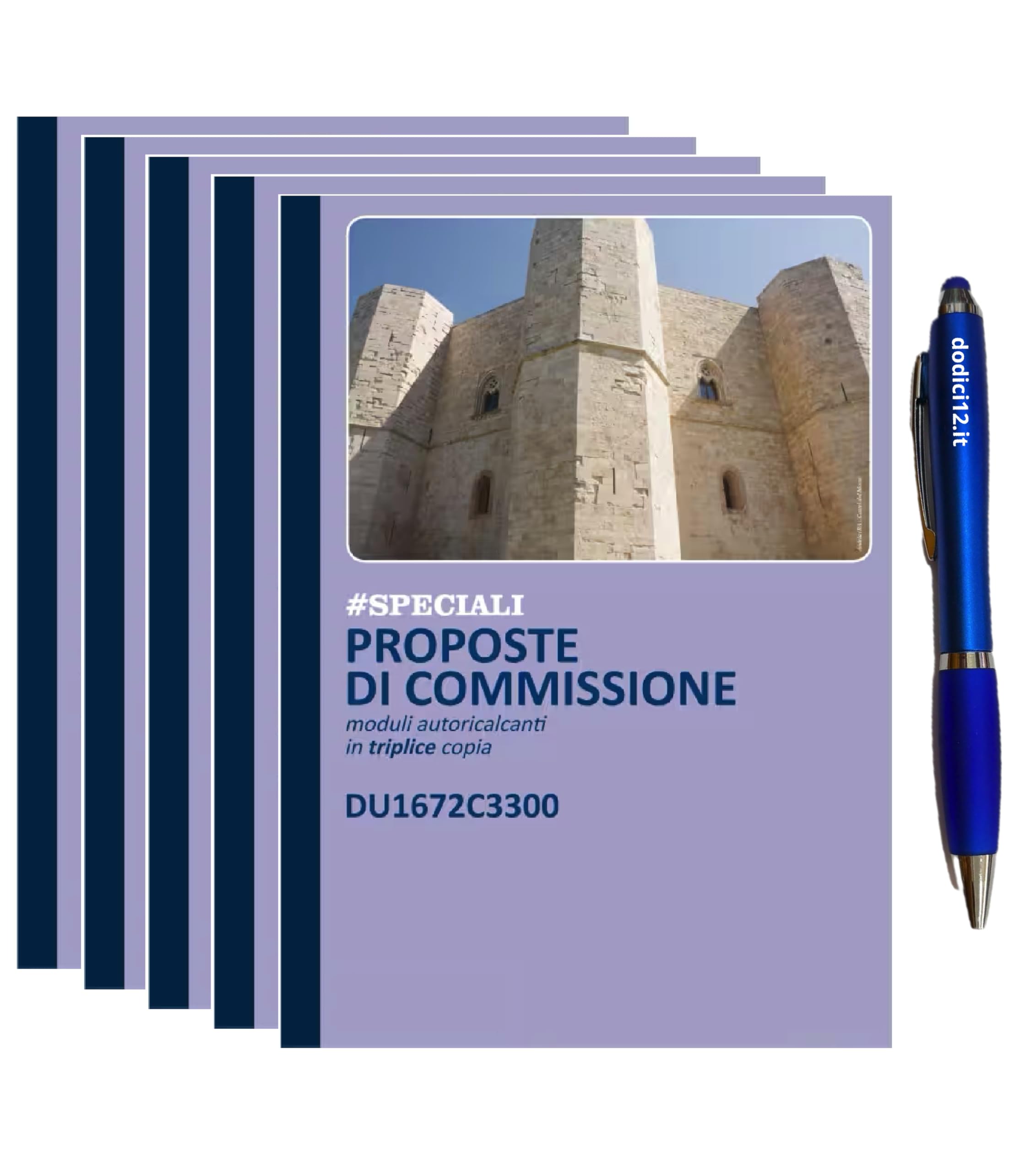 Blocco Proposte Commissione A5 Triplice Copia - 33x3 Fogli Autoricalcanti (3 Copie) - Blocchetto Copia Commissioni Ordini per Agenti e Rappresentanti - CON PENNA TOUCH OMAGGIO Dodici12® (20)