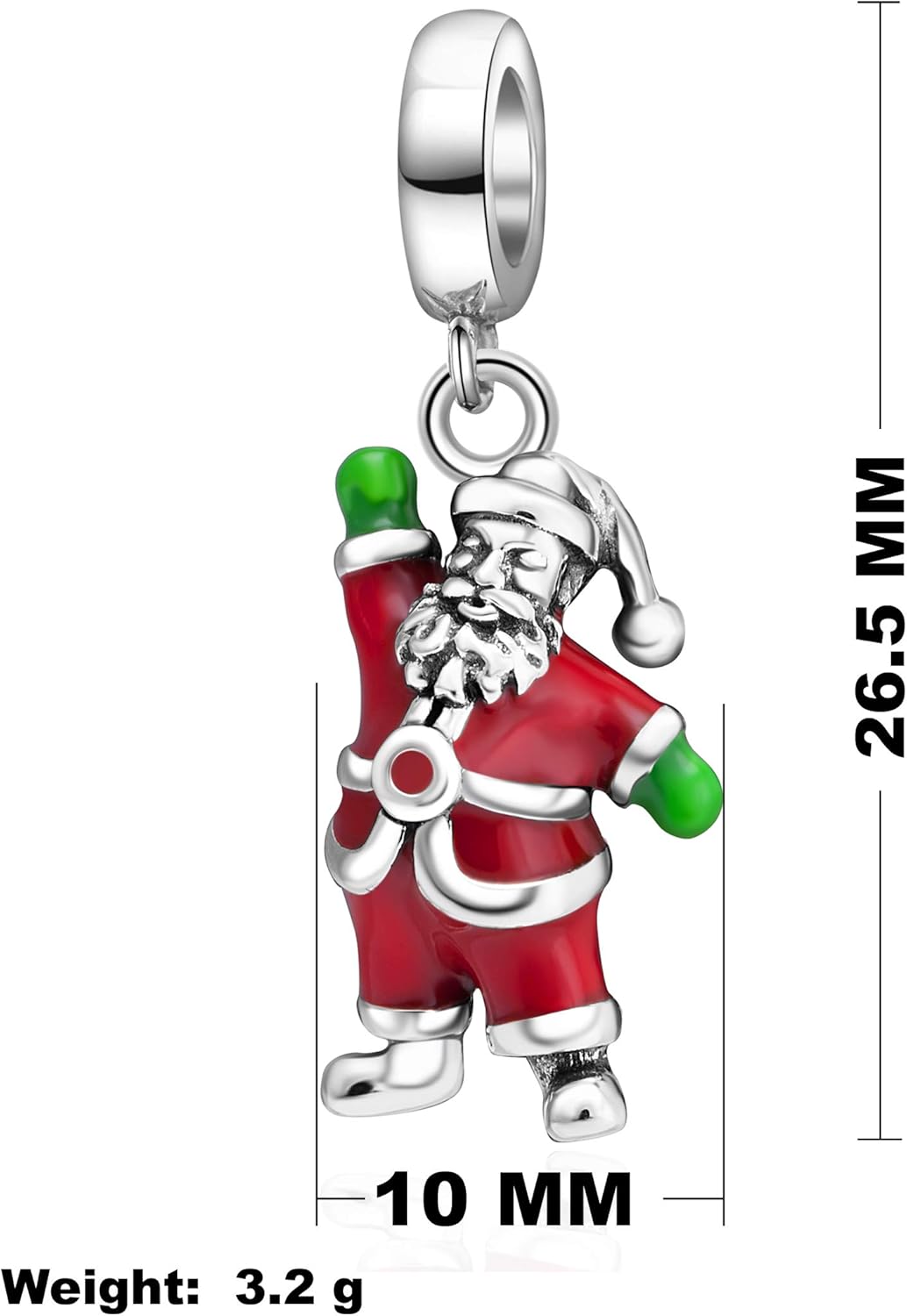 Miniatura 2 de Abalorios para árbol de Navidad auténtica plata de ley 925 reno calcetín de Navidad Papá Noel abalorios para regalo de Navidad Plata esterlina