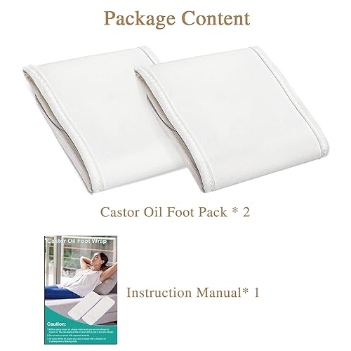 Miniatura 7 de Envoltura de aceite de ricino para pies, envoltura de aceite de ricino orgánico reutilizable para pie de tiroides promueve la circulación, alivia la