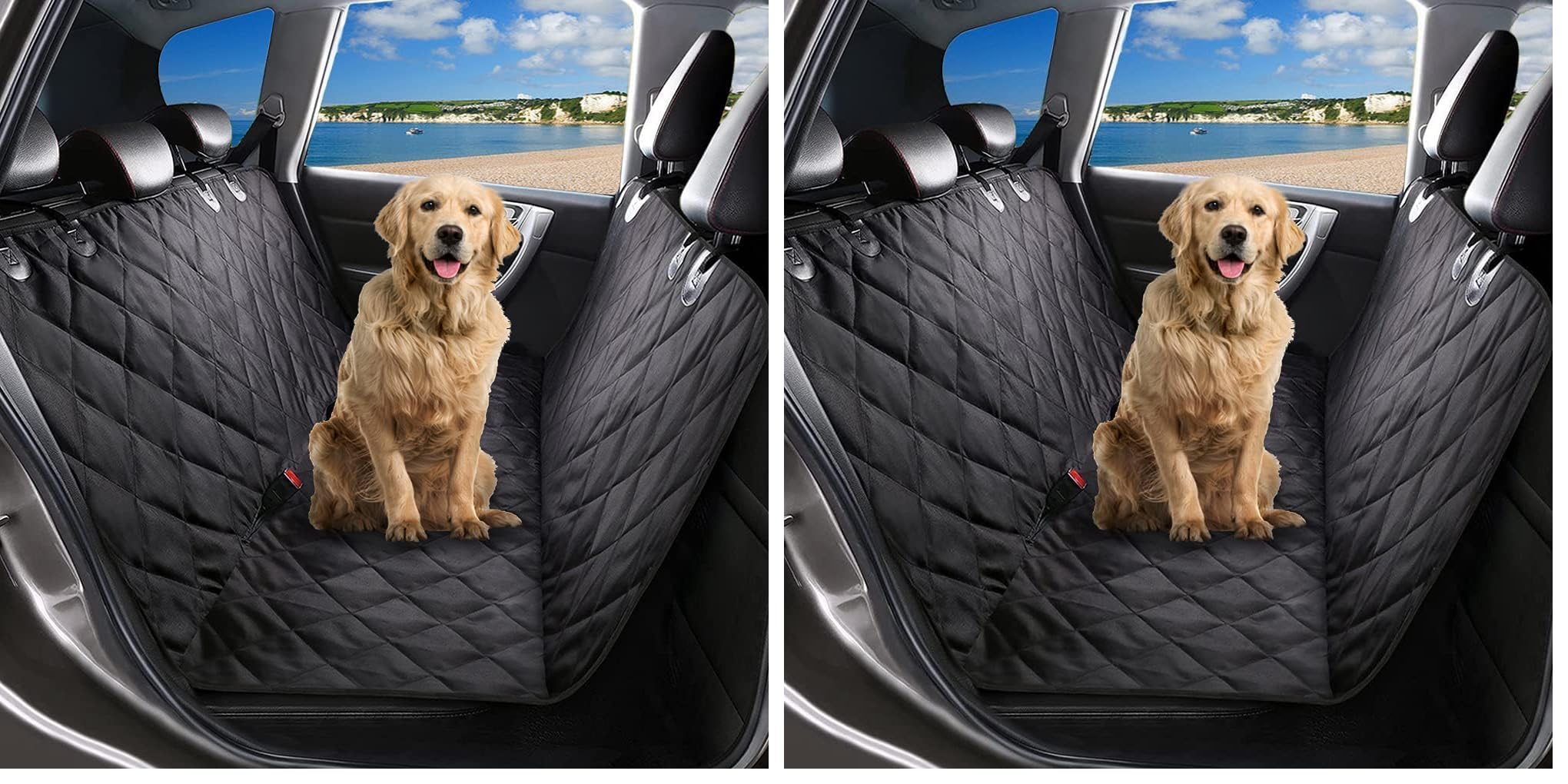 Petnice Pet Back Seat Covers, Waterproof Scratch Proof Nonslip Dog Travel Hammock with Seat Anchors for Cars Trucks SUV, Car Boot Liner — view 9