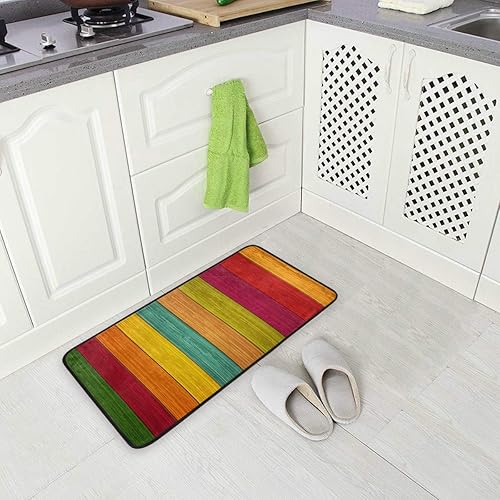 Miniatura 4 de Susiyo - Alfombra de cocina de madera, antideslizante, resistente a las manchas de aceite, fácil de limpiar, para interior y exterior