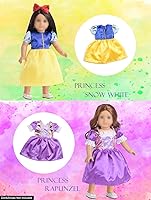 Vista 3 de Accesorios de ropa de muñecas de 18 pulgadas, 6 piezas, diferentes vestidos de princesa, disfraces para muñecas de 18 pulgadas