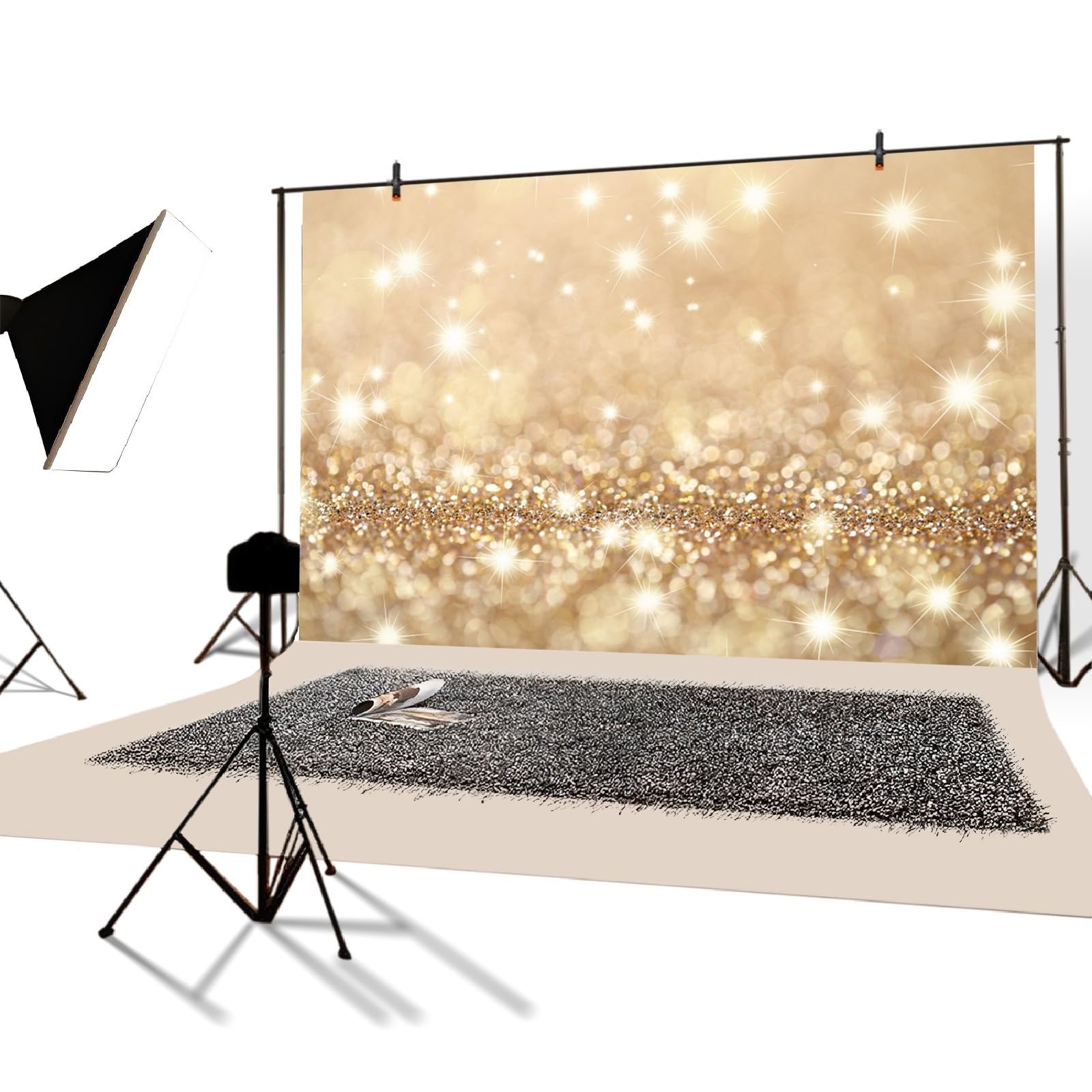 YongFoto Tło fotograficzne, Bokeh, błyszczące cekiny, tapeta walentynki, tło fotograficzne, fotografia, impreza, noworodki, dzieci, portret, rekwizyty do studia fotograficznego, 3,7 x 2,4 m