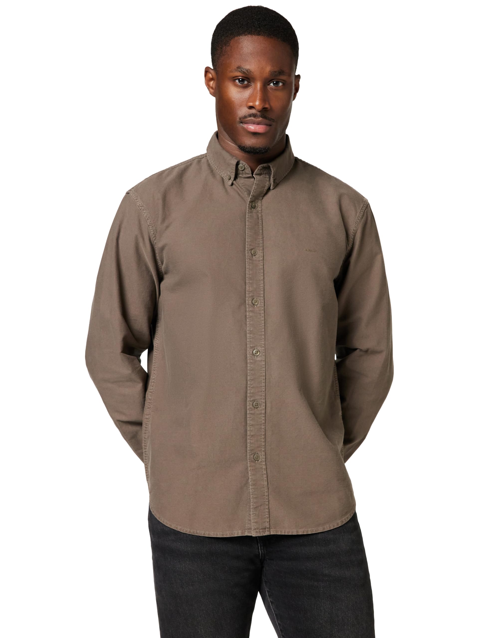 Levi's Authentic Button Down Khaki Green Garmen, Khaki Green Garment, M