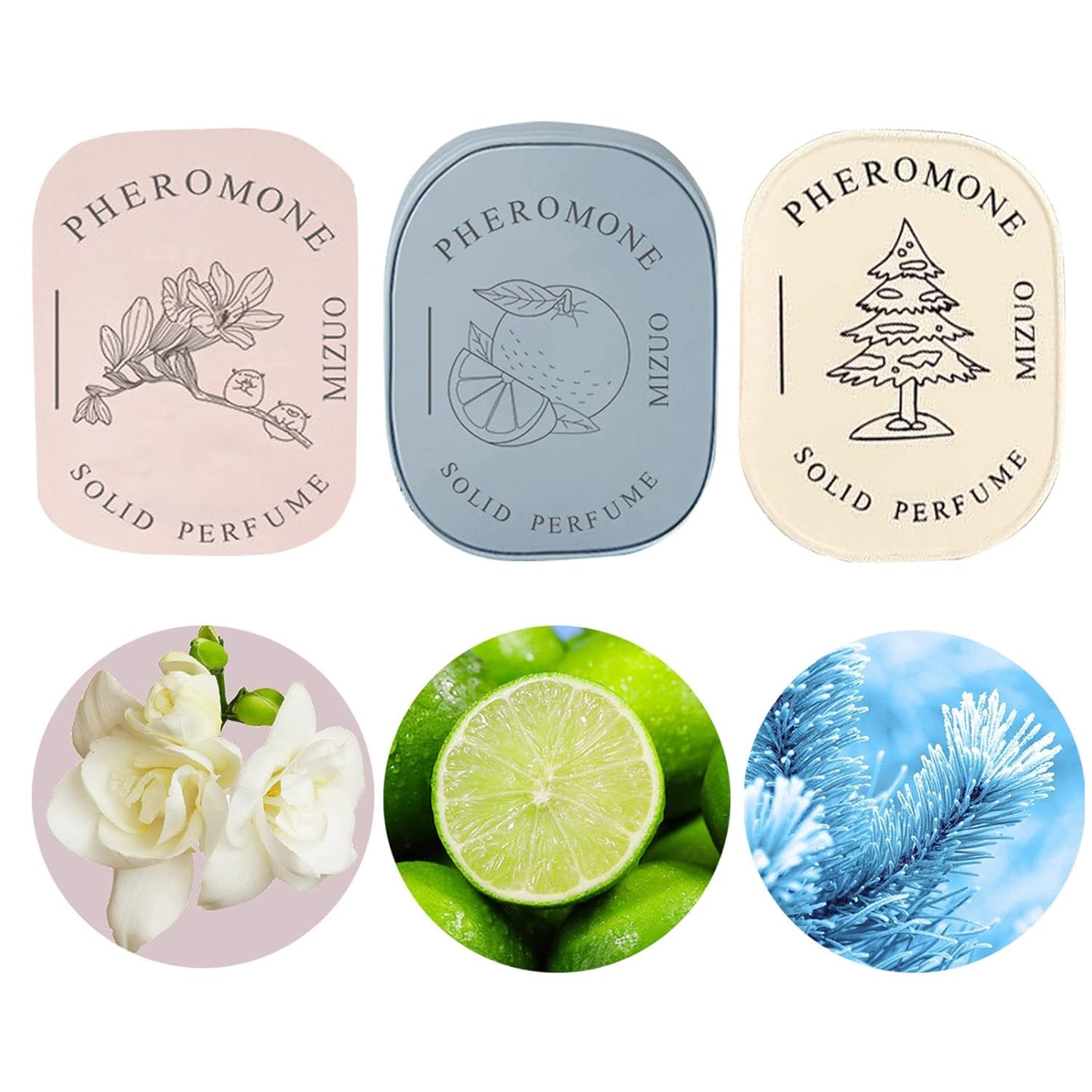 NALACAL 3PCS Solid Balm Sets Solid Perfume Portable Pocket Balm Perfume Perfect for Travel Use Natural Fragrance Parfum for Men and Women - Natural & Vegan