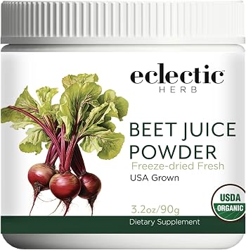 Eclectic Herb - Organic Beet Juice Powder | Stamina & Endurance | Cardiovascular Health, Circulation & Blood Pressure Support | Natural, Vegan, Non-GMO 3.2 Ounce Pack of 1