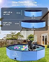 Vista 7 de Foldable Dog Pool, Collapsible Dog Pet Bath Pool, Hard Plastic PVC Dog Swimming Pools, Portable Non-Slip Pet Pool Bathing Tub Kiddie Pool for Pets