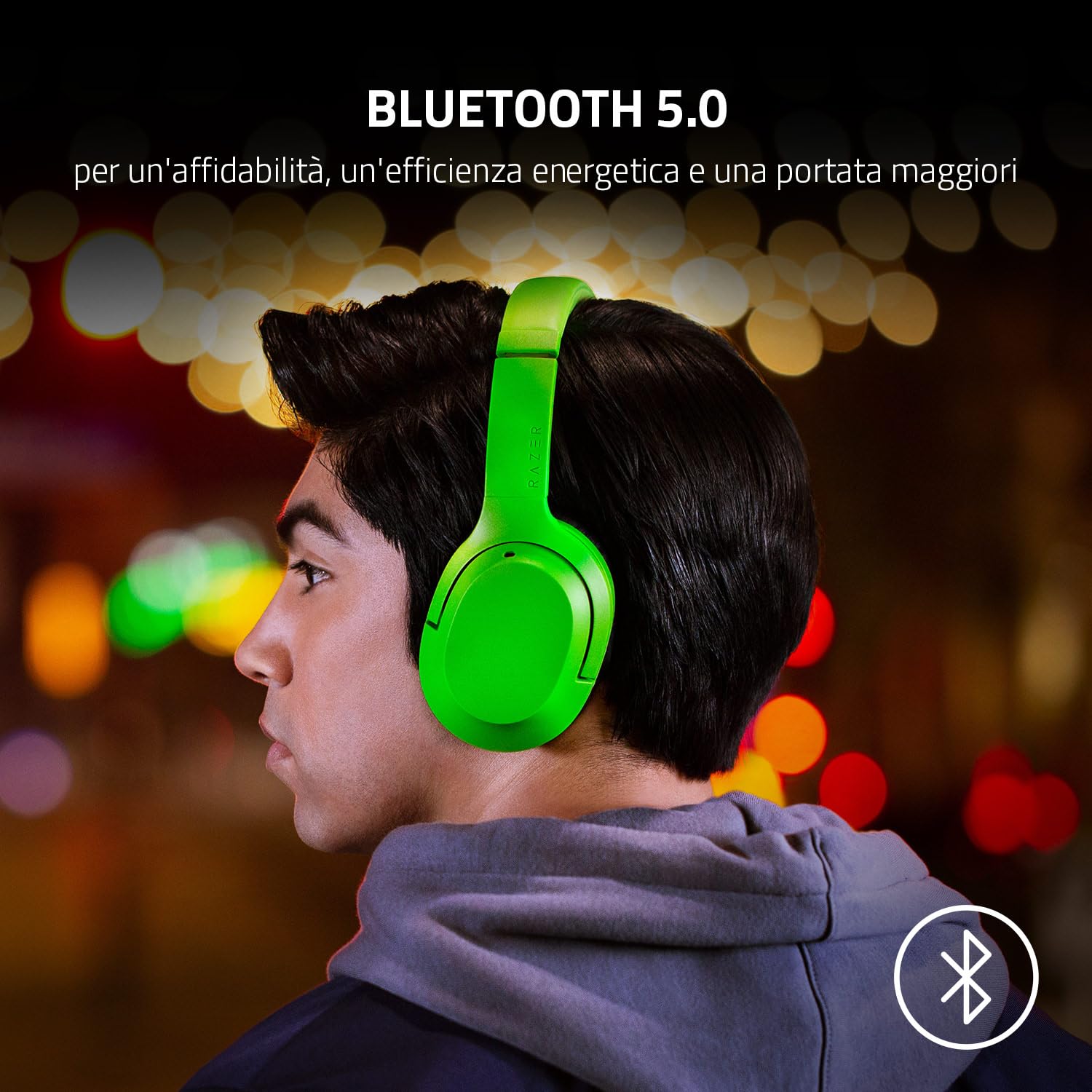 Razer Opus X - Cuffie Wireless a Bassa Latenza con Tecnologia ANC (Bluetooth 5.0, Connessione a Bassa Latenza a 60 ms, Driver da 40 mm con Calibrazione Personalizzata) Quartz Rosa