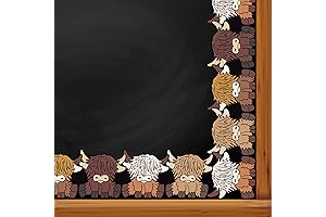 Whaline 32.8ft Highland Cow Bulletin Board Borders