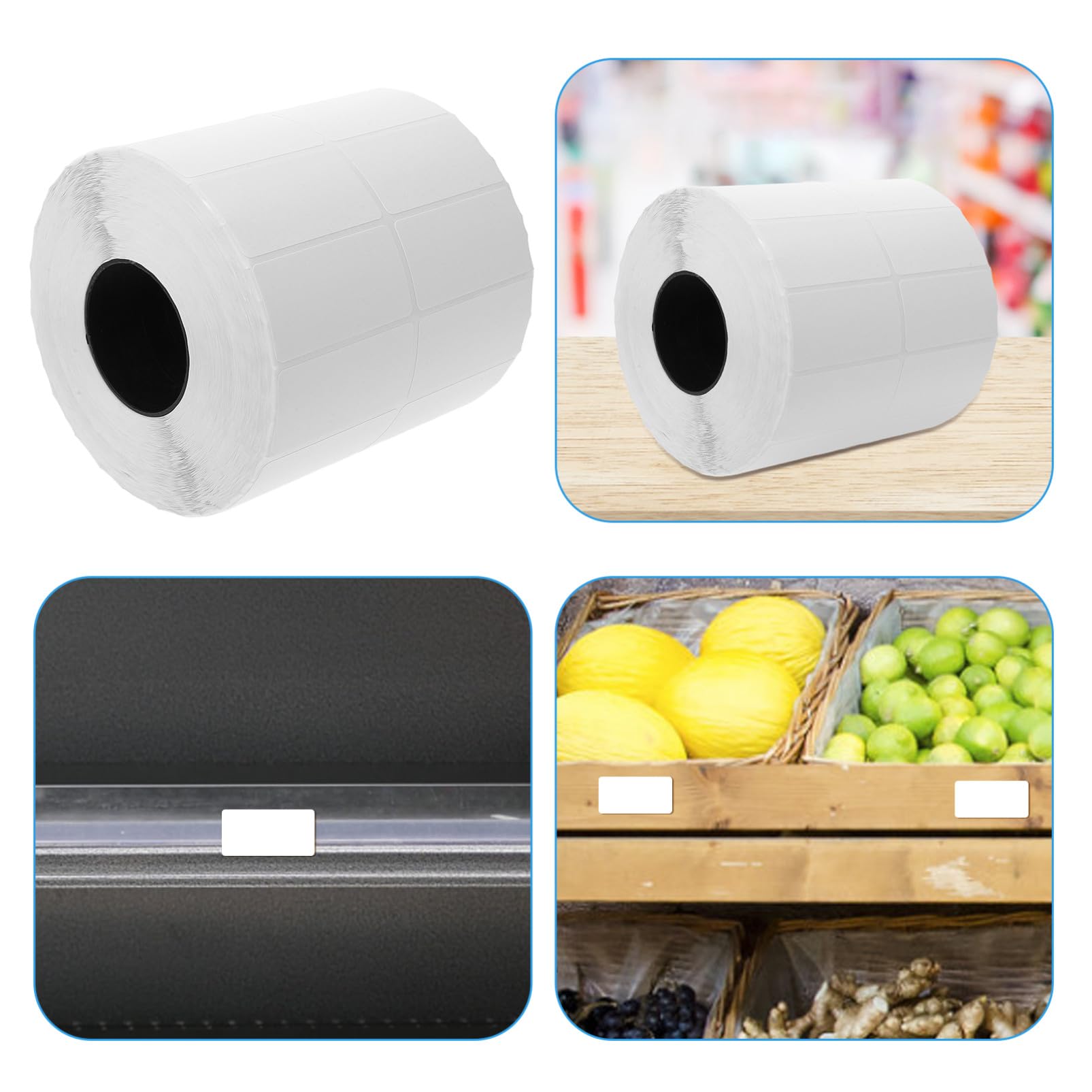 BESTYASH Etichette Adesive Alimenti in Rotolo Sticker Scrivibili per Barattoli Marmellate e Congelatore Etichette Bianche Autoadesive per Organizzazione Cucina e
