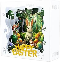 Vista 17 de GREETING ART Easter Pop Up Card, 3D Colorful Lily Cross Rabbit Bouquet Design, 3D Easter Bouquet Greeting Cards, Spring Gift Cards for Kids, Boy