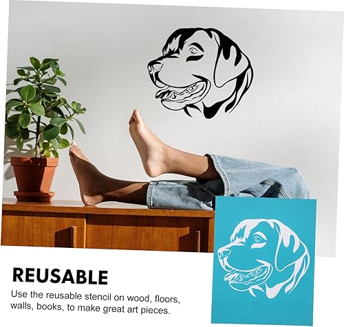 Miniatura 4 de VILLCASE Serigrafía adhesiva, pintura reutilizable, plantillas de dibujo de seda para perros, plantillas de manualidades reutilizables, marcadores