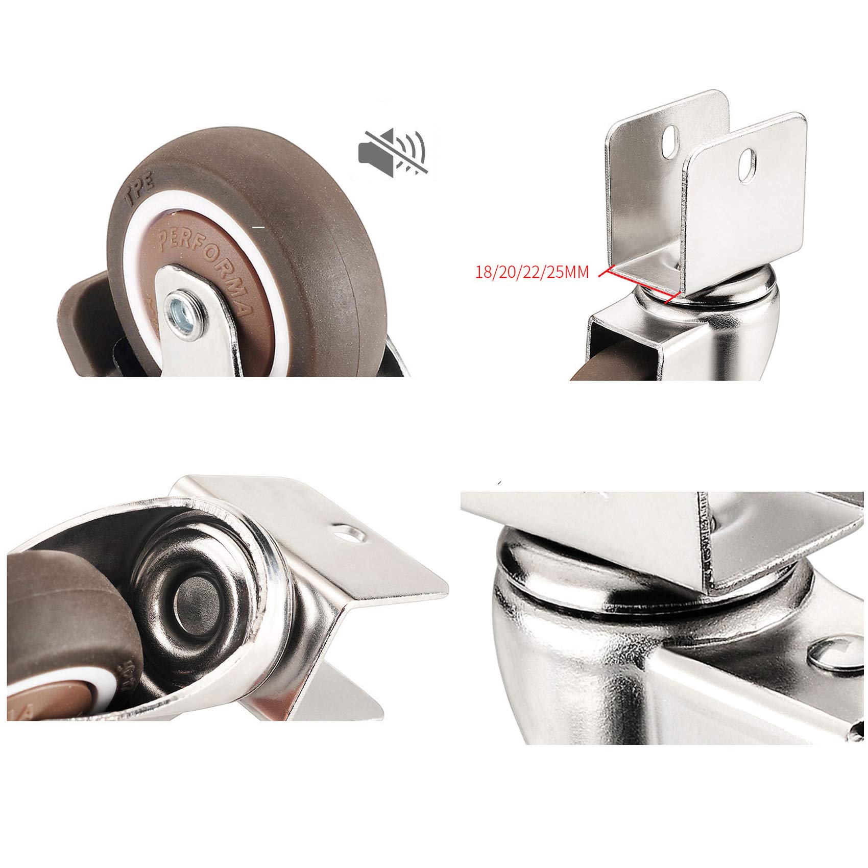 Wiltec Ruota Girevole Con Freno Ruota Per Trasporto Ruota 160mm 300kg Ruota Per Mobili - Foto 10