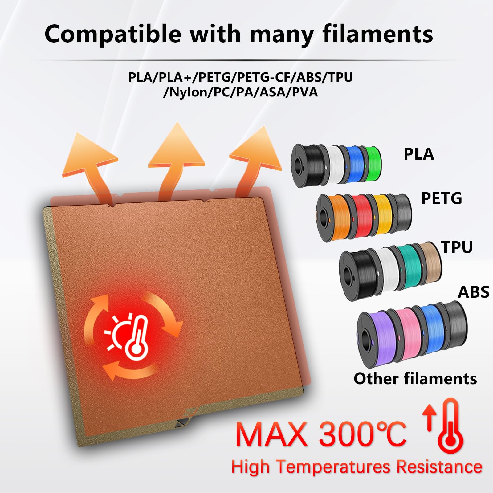 Plaque de construction Kobra S1 PEI 264 x 276 mm pour imprimante 3D Anycubic Kobra S1/Combo/ACE Pro, imprimante 3D Kobra S1, plate-forme d'impression de plaque de ressort chauffant