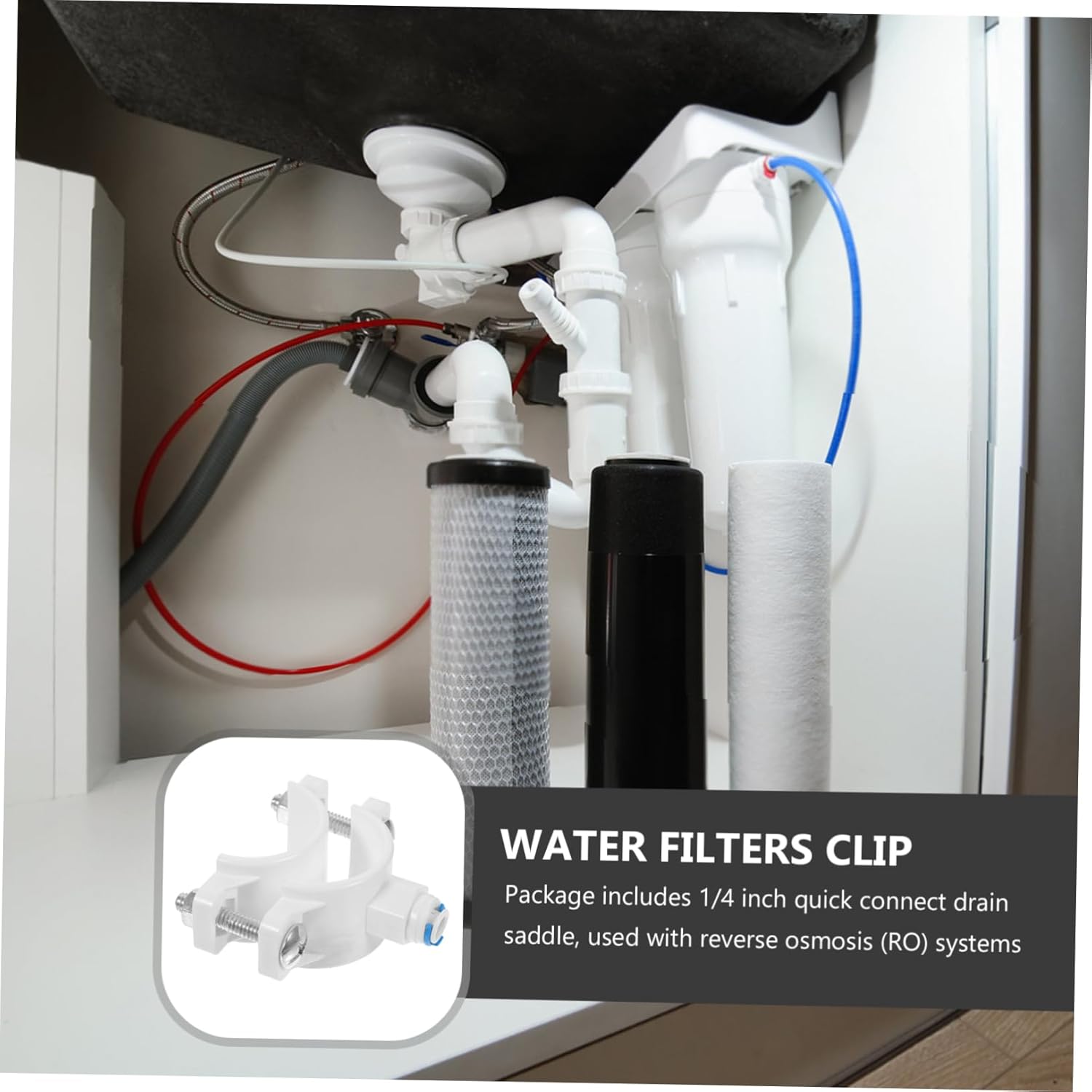 Veemoon Leak Proof Pom Drain Saddle Clamp for Reverse Osmosis Water Filter Suitable Sink and Ro Systems