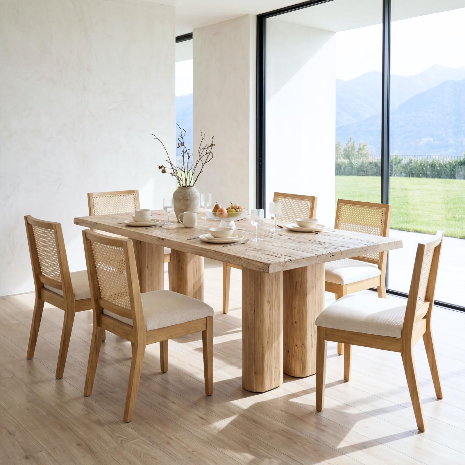 DAYALANE Farmhouse Cane Back Chair