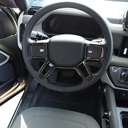 Miniatura 3 de Accesorios para Land Rover Defender 110 2020 ABS Interior Volante Decoración Cubierta Accesorios de Auto (negro mate)