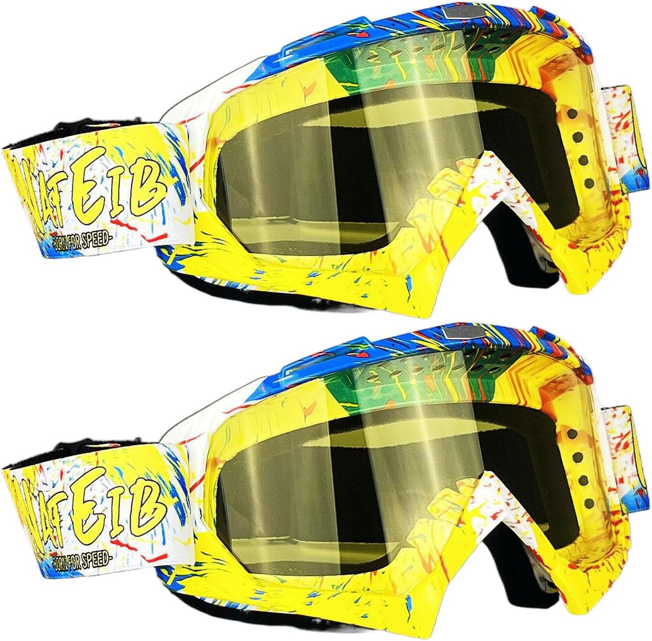 2 Pairs Dirt Bike Goggles Motorcycle Motocross Riding Racing ATV Goggles for Men Women Power Sport Ski