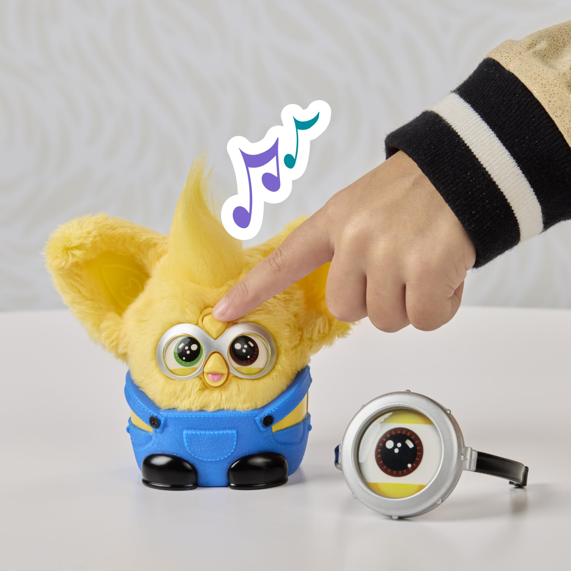 Furby Furblets Minions, miniaturowa pluszowa elektroniczna zabawka kolekcjonerska w skali 7,6 cm, na oficjalnej licencji, wiek: od 6 lat