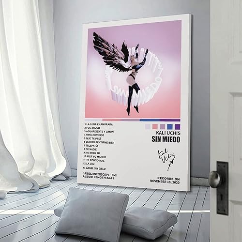 Miniatura 3 de Gaoku Póster Kali Uchis de Sin Miedo con portada del álbum, póster decorativo de lienzo para pared, para sala de estar, dormitorio, 08 x 12 pulgadas