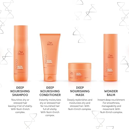 Miniatura 8 de Wella Professionals Invigo Nutri-Enrich - Juego de champú y acondicionador, hidratación profunda, para cabello seco y dañado, tamaños de litro