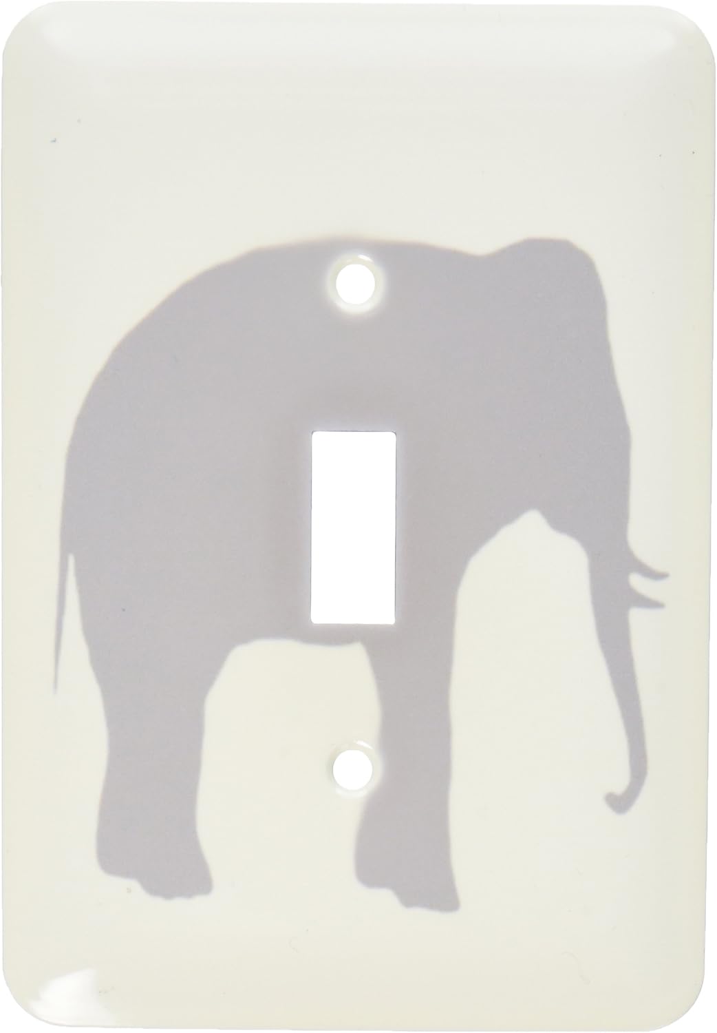 3dRose lsp_164908_1 Grey Elephant Silhouette. Gray Animal on White Modern Minimalist Style Single Toggle Switch